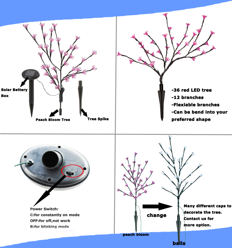 Popular Solar Stake Light with 36LED Tree