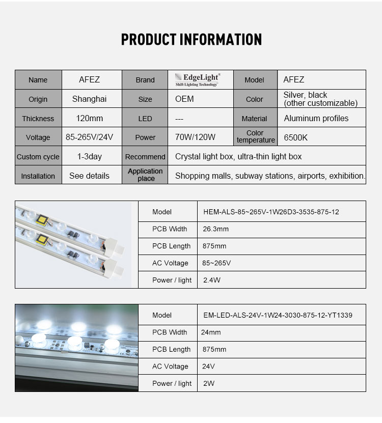 led fabric light box double side easy to instal