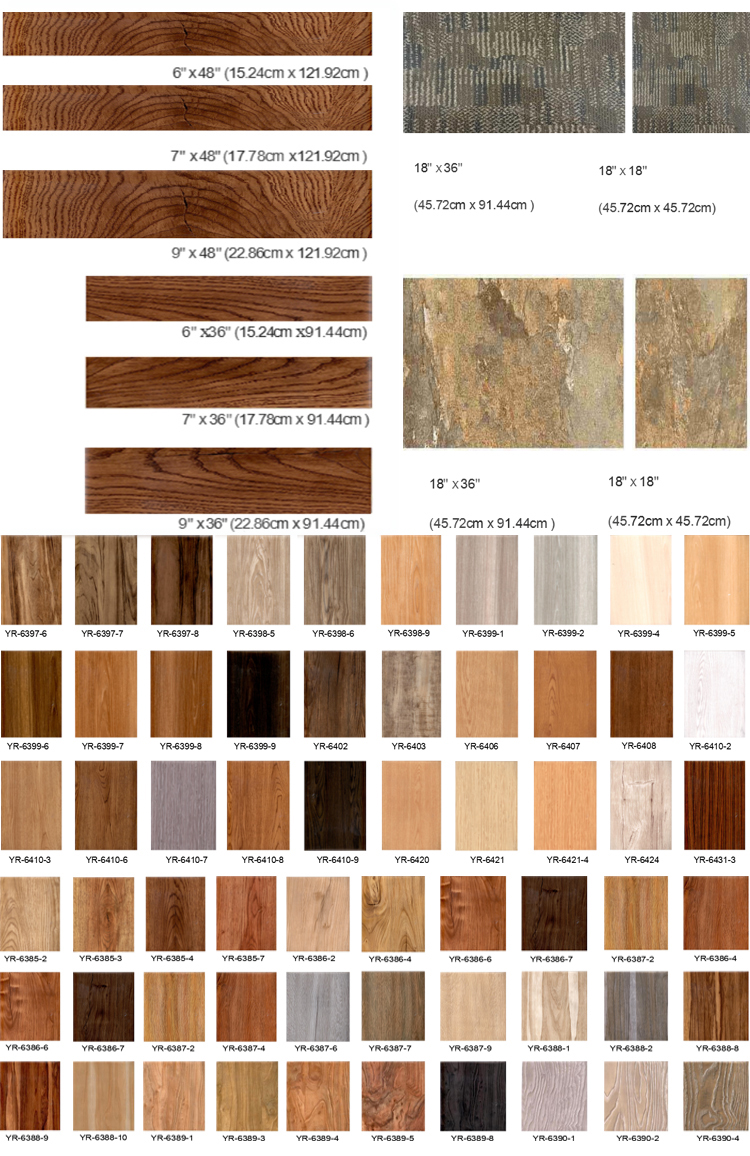 Wood Luxury Vinyl Bathroom Lino Floor Tiles