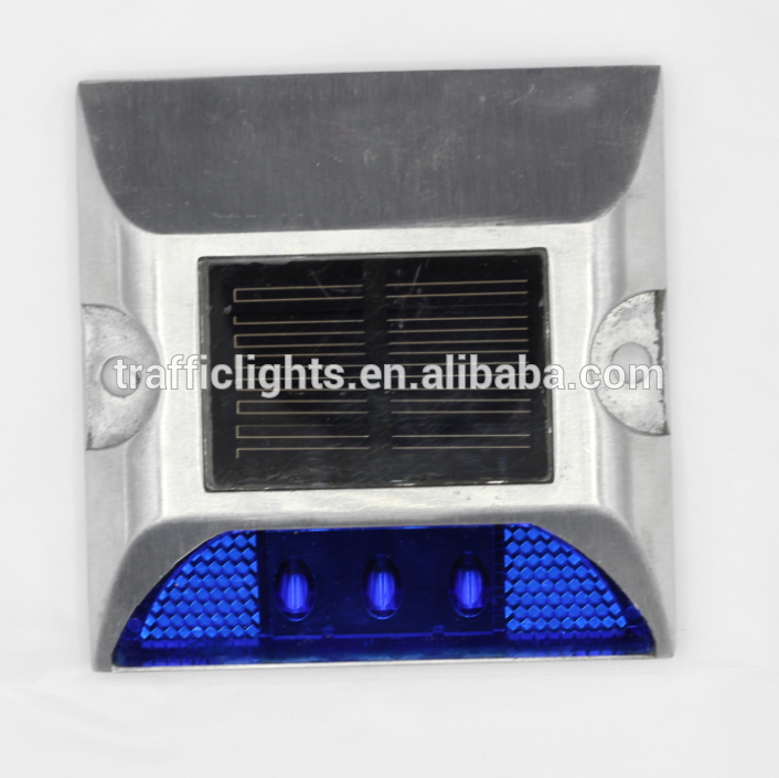 Blue led light aluminum ip68 solar cat eye driveway marker