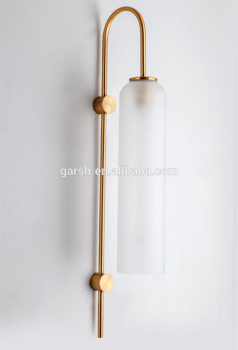 Contemporary Long Arm Glass Bedroom Mounted Light Wall Lamp For Home