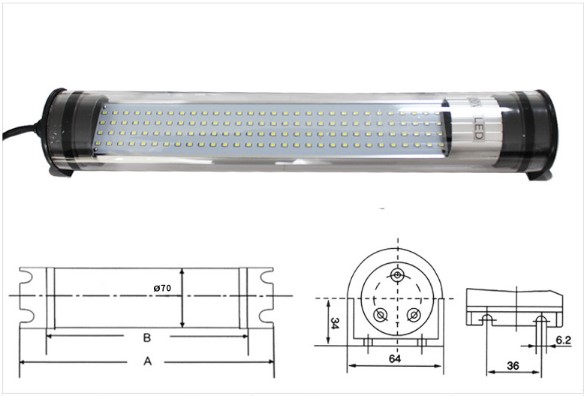 Waterproof explosion-proof CNC machine work light 220V/24V LED machine work light machine tool light