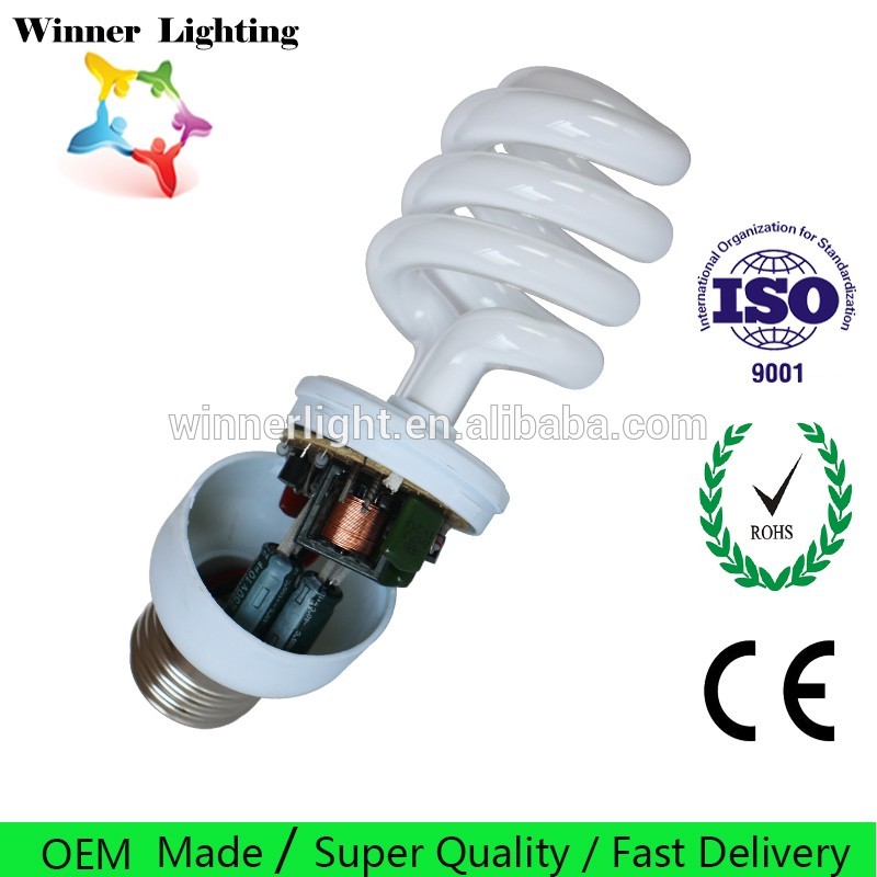 e27 compact fluorescent lamp half spiral energy t4 16w fluorescent lamp 6400k saving cfl bulbs product