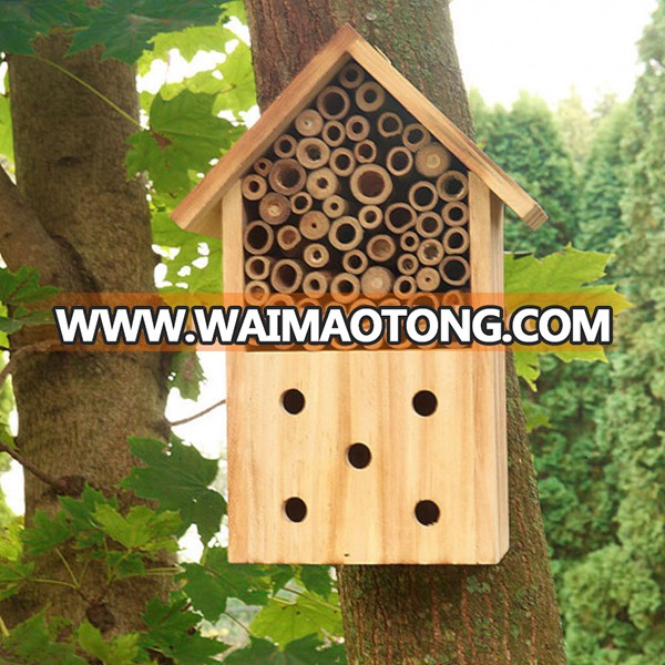 Natural Outdoor Wooden Insert Bee Bug House Hotel