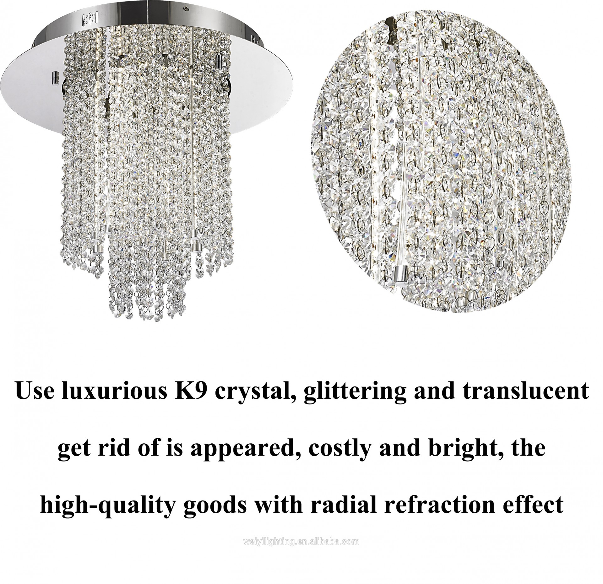 Contemporary Led Ceiling Light Decorative Retro Hotel Luxury Crystal LED Wedding Ceiling Light