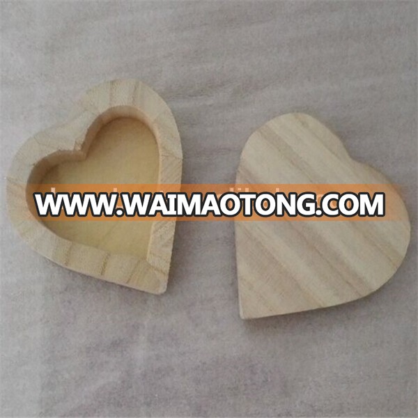 Bulk Sale Light Wood Color Craft Heart Shape Wedding Candy or Chocolate Packaging Gift Box