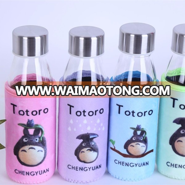 small wholesale water glass bottle with cap