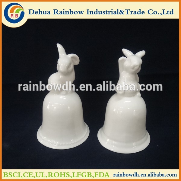 Lovely white easter rabbit rings ceramic napkin holder