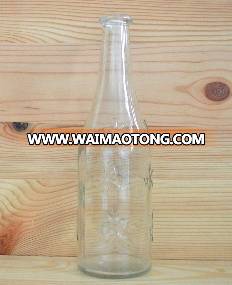 Clear glass alocohol beverage bottle soft drinking beverage bottle soda glass bottle