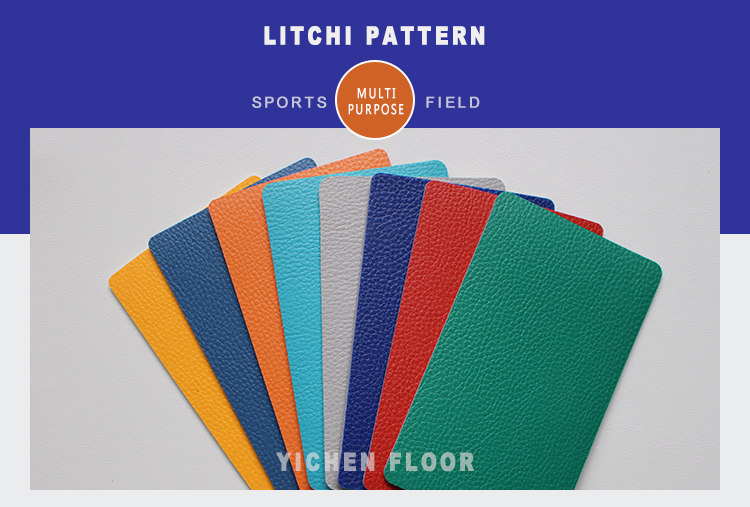 YICHEN Green Litchi Pattern 4.5mm thickness Plastic badminton court carpet Flooring