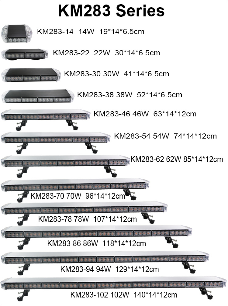 Full size warning lightbar with aluminium alloy + PC material for KM280-56