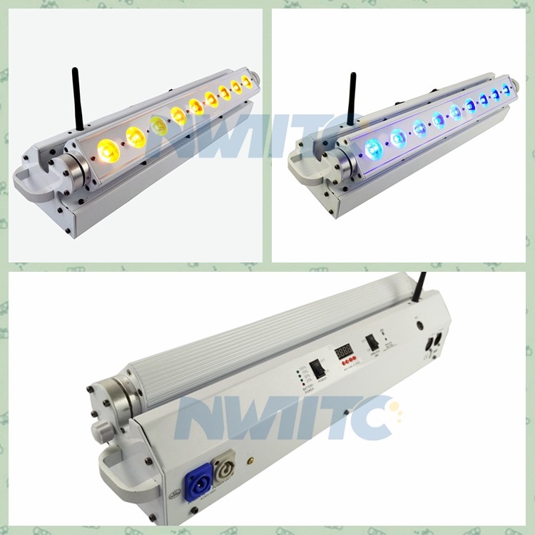 9*18W rgbwa uv 6in1 battery powered wireless dmx bar led wall washer