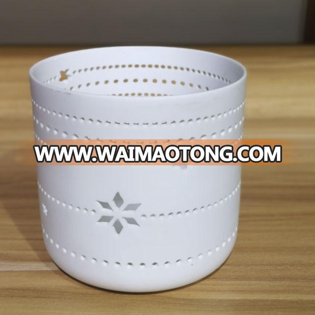 wholesale custom carved hollow ceramic candle jar 120cm