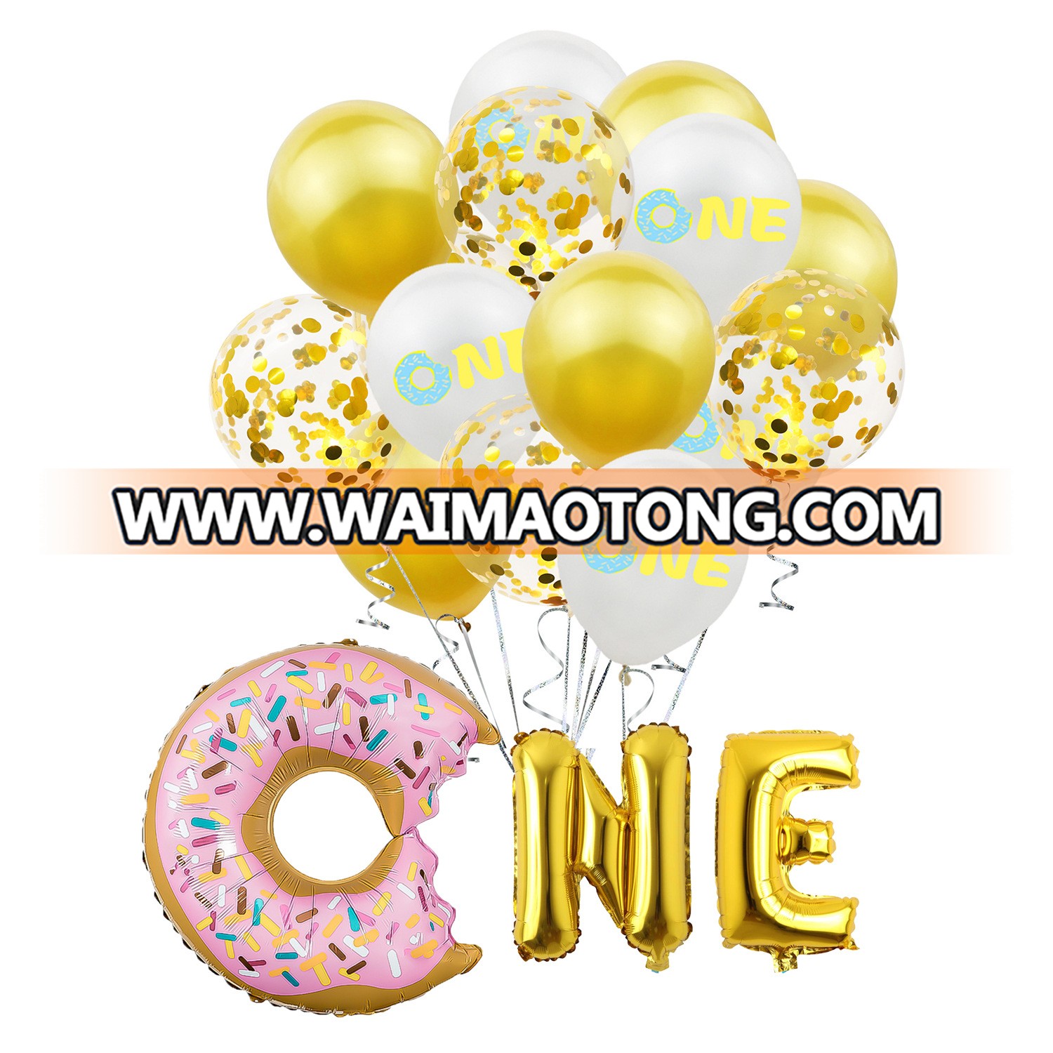 Amazon Hot Style Donut One Latex Balloon 1st Birthday Baby Christening Party Balloon Decoration