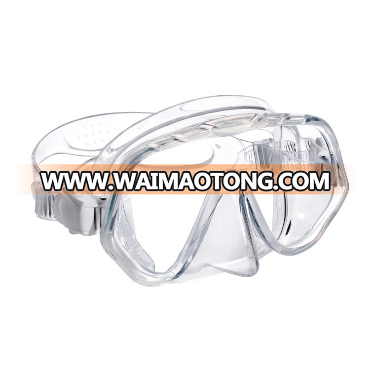 Single Lens Transparent Silicone Frameless Spearfishing Diving Mask