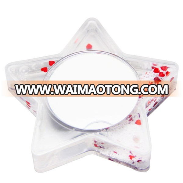 Acrylic Plastic Five Stars Photo Frame With Liquid Red Heart Confetti And Photo insert