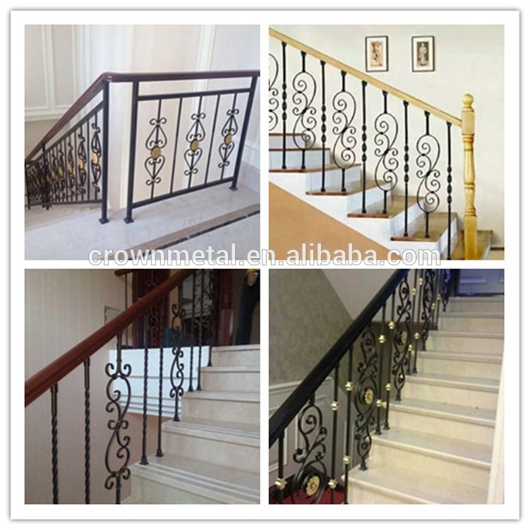 Gray iron stair flower, customizable iron staircase handrails, indoor iron stair handrail home decoration hot sale