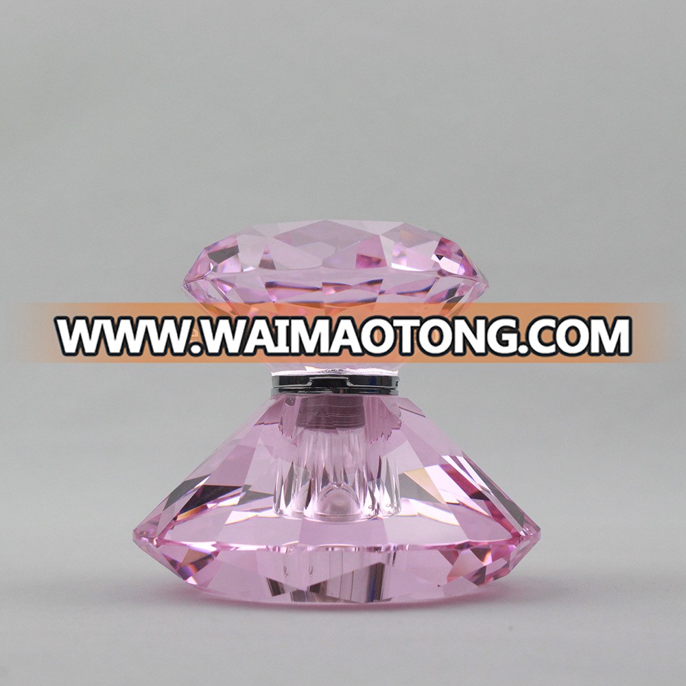 Fancy New Design Pink Color Glass Crystal Rose Essential Oil Perfume Bottle for Sale