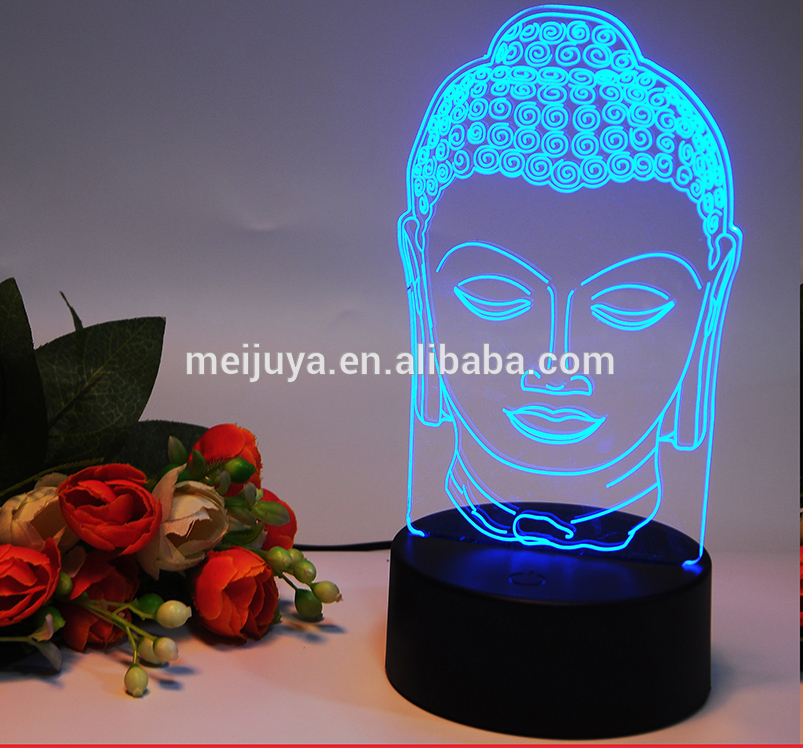 3D LED Buddha led USB battery night light 20173D02