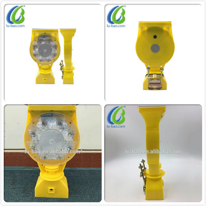 CE Approved Flashing Lamp LED Road Safety Solar Warning Barricade Light