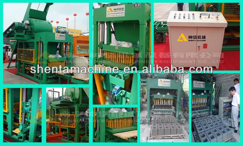 Low power QTJ4-18 construction garbage brick making machine