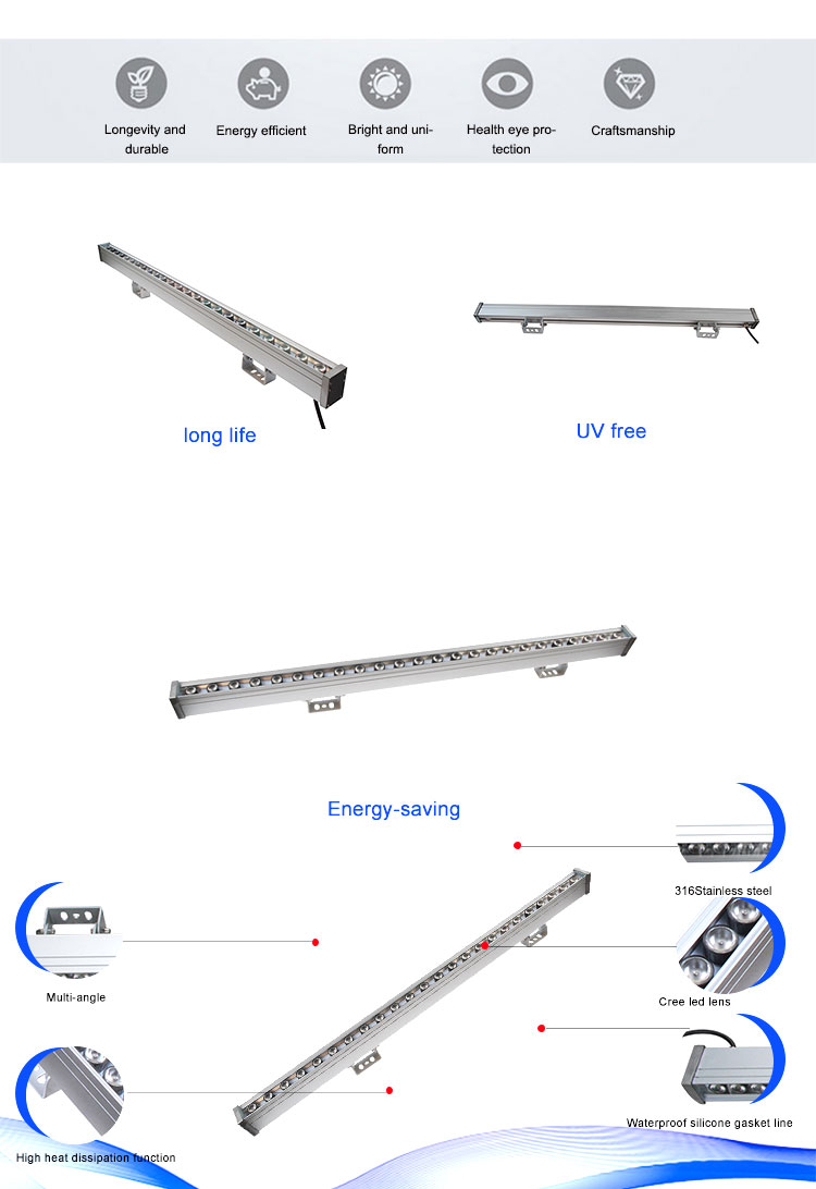 RGB Die-casting Aluminum Led Wall Washer Lamp 24w