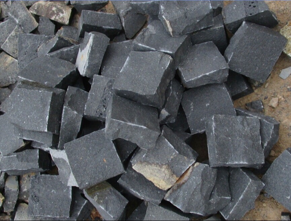 Natural Split Black Basalt Cobblestone