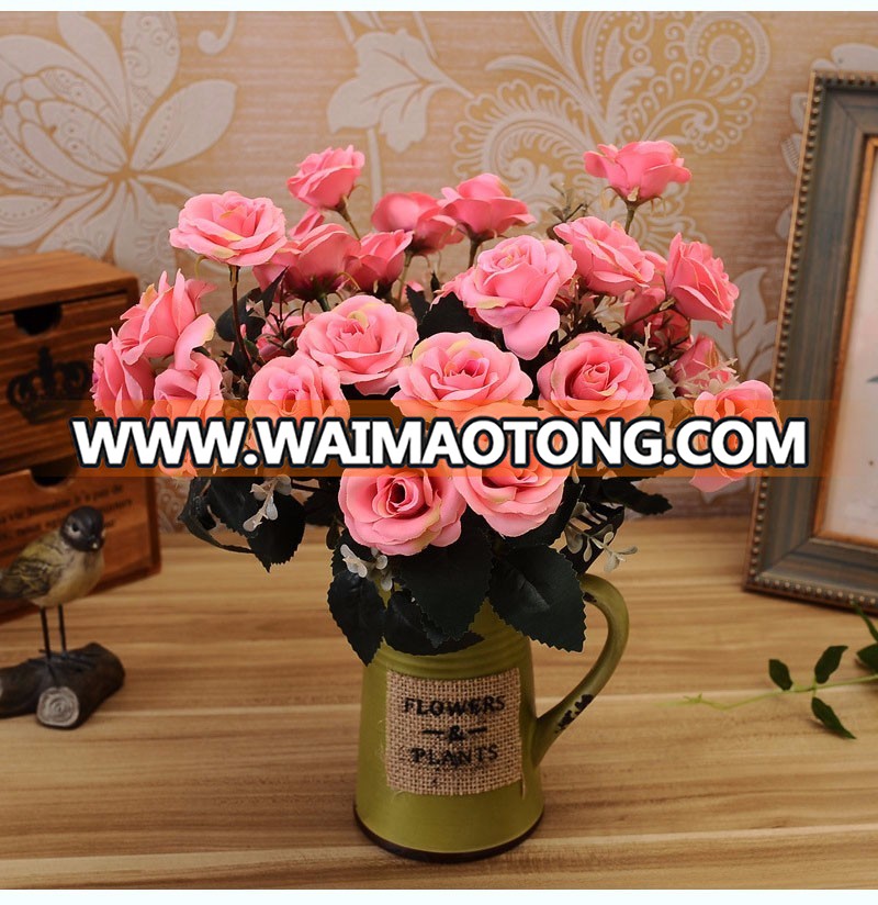 Factory 6 branches 12 heads small rose home decoration artificial flower