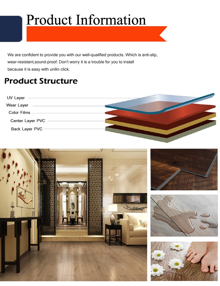 high quality easy cleaning flooring with click system pvc flooring