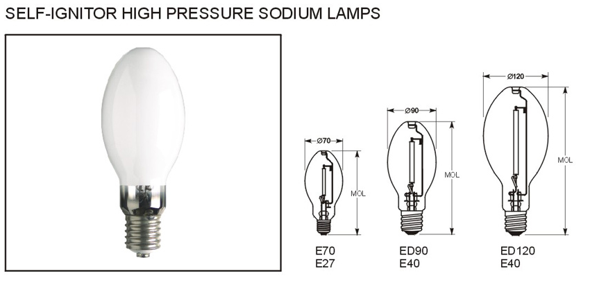 360W Self-ignitor high pressure sodium lamp