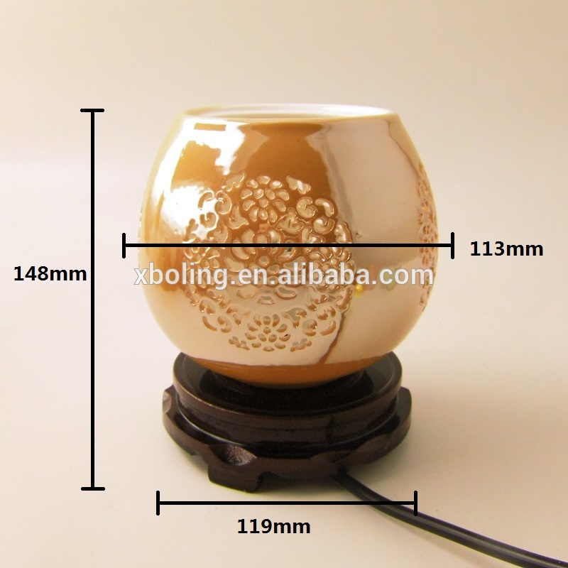 Wood Base Table Lamp Electrical Essential Oil Burner