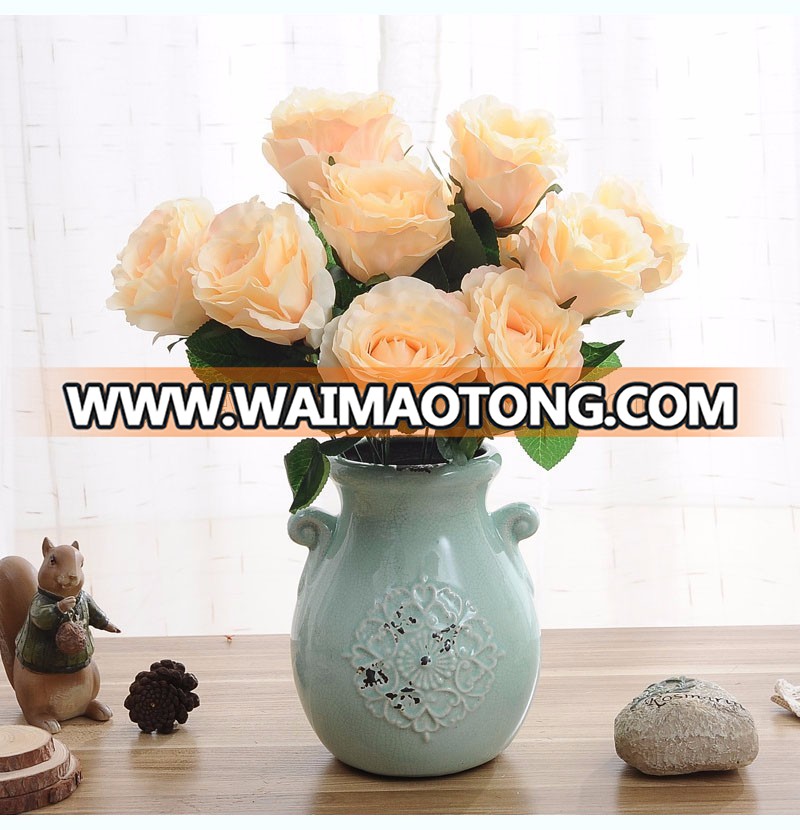 Factory 7 head wedding simulation flower european-style high-grade decorative artificial silk rose flower