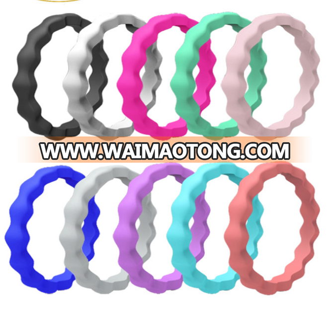 3mm width multi colors silicone finger ring for women size 4 to size 10