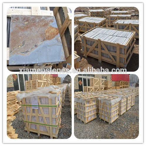 Natural split exterior floor paving stone interlocking outdoor slate tile