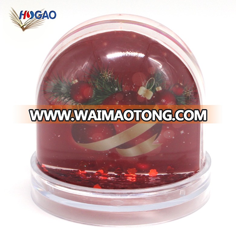 OEM cheap plastic acrylic photo frame snow globe for custom plastic water globe