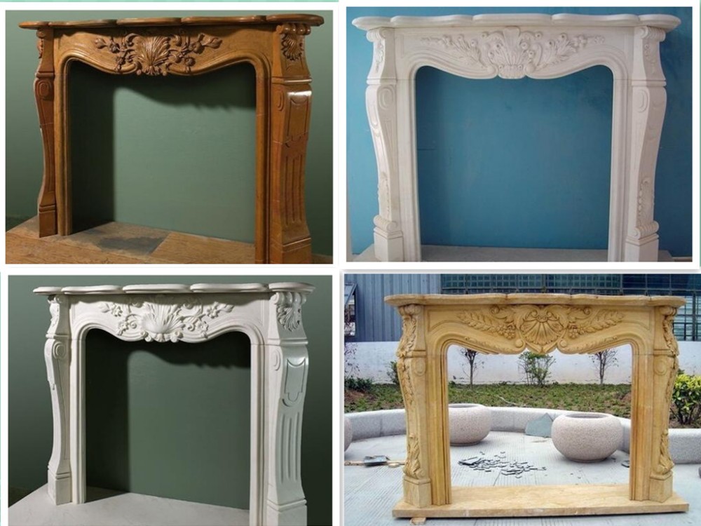 French simple marble frame outdoor fireplace from China