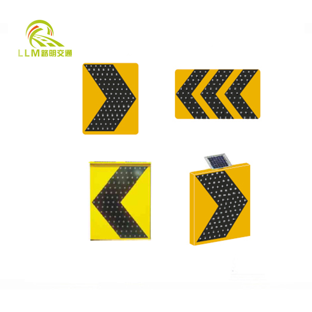 LED solar powered traffic safety flashing arrow sign