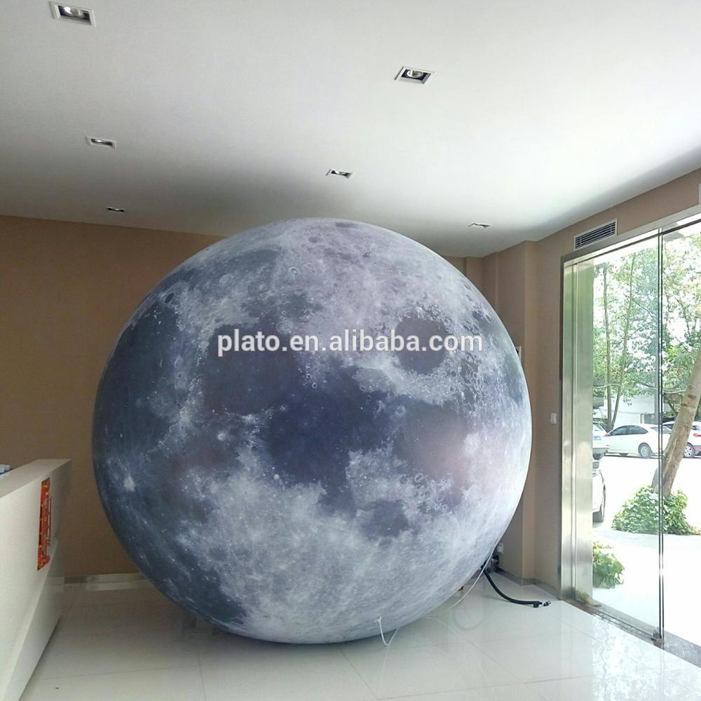 Advertising big inflatable globe moon balloon with led for event