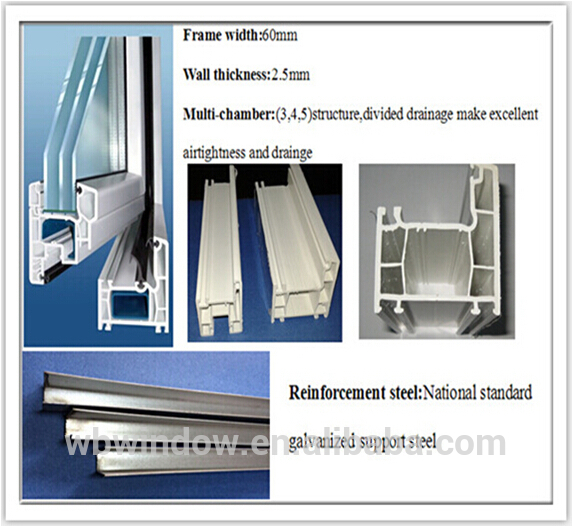 Conch brand pvc hurricane impact Crank manual casement  windows