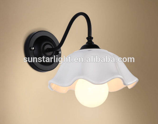 American Style Metal Wall Lamp With Glass Lampshade For Modern House/coffee Hotel Shop Furniture Best Choice