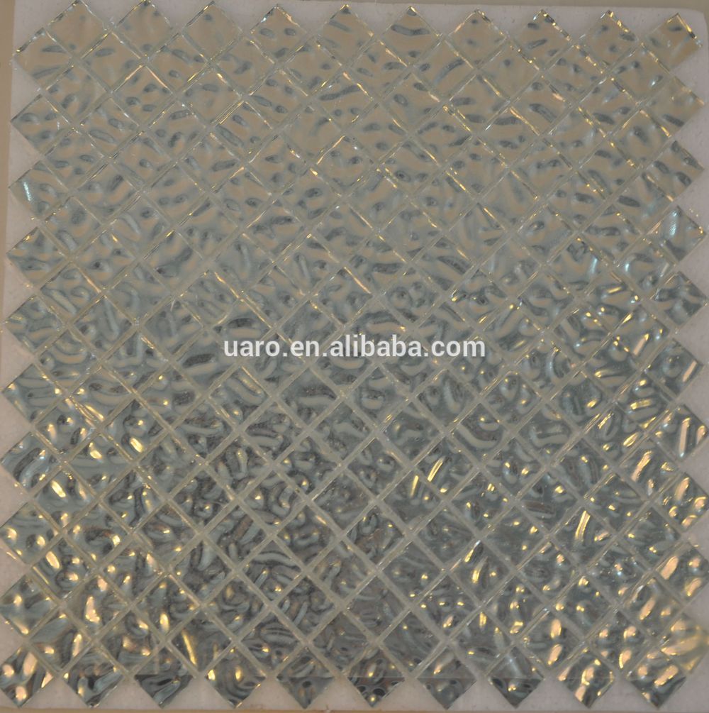 Square Silver Foil Glass Mosaic Tile