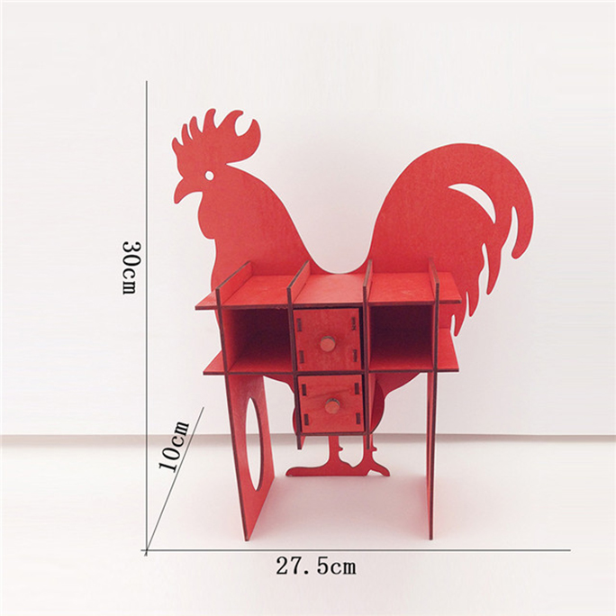 laser cut  Wooden cock storage cabinet for home decoration