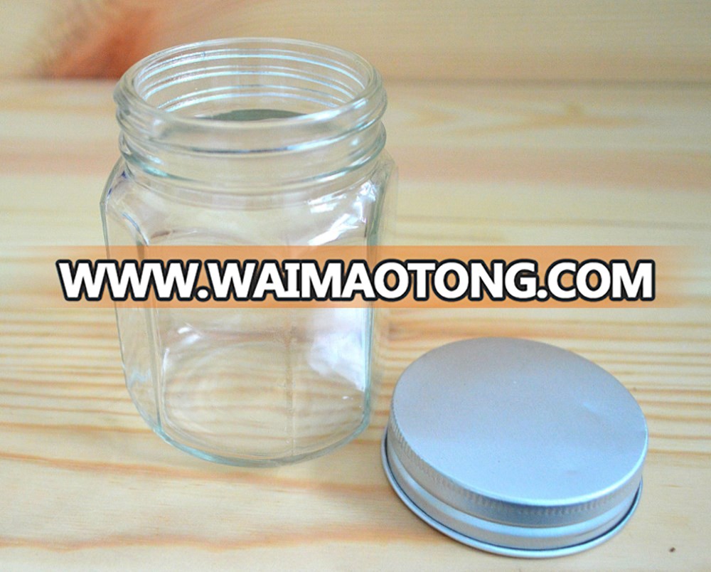 New arrival clear pickles bottles glass bottle with metal cap