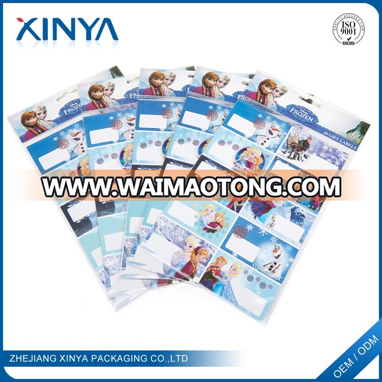 XINYA China Cheap Products Waterproof Cute Cartoon Character Kids Stickers And Label Printing