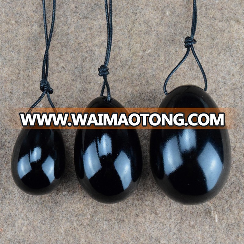 3pcs/set natural carved black obsidian yoni eggs kegel eggs for sale