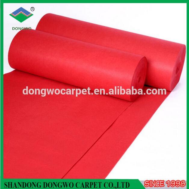 Red color cheap wall to wall carpet for exhibition one -time use