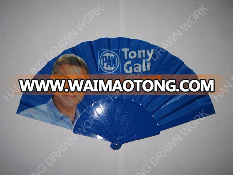 Wholesale customized printed plastic hand held folding fan cheap price