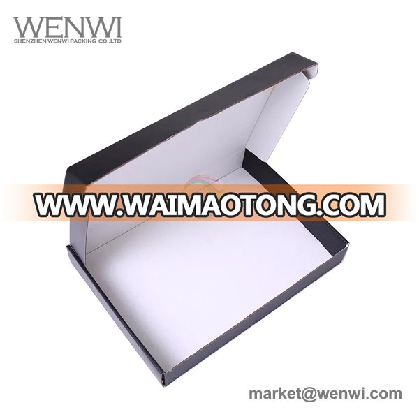 Cheap Bulk Black Custom Printed UV Logo Shipping Tuck Top Corrugated Mailing Box