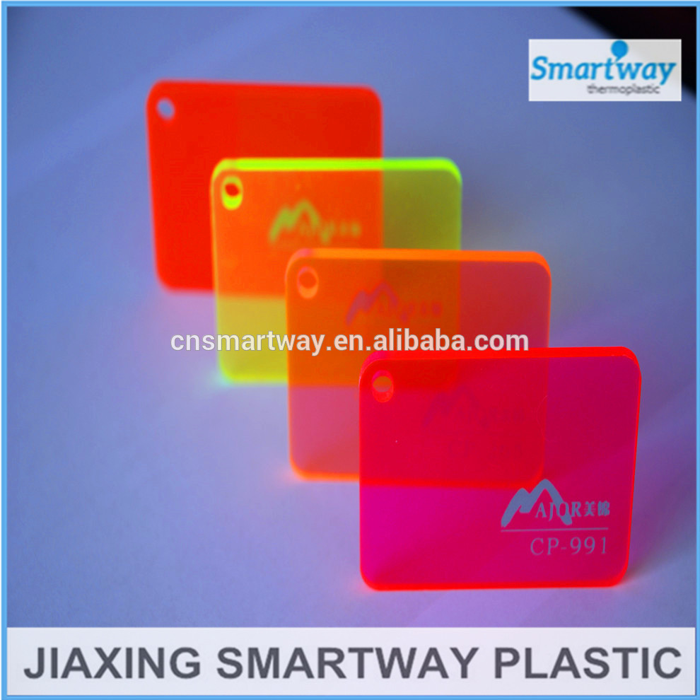 transparent plastic , colored acrylic sheets cut to size