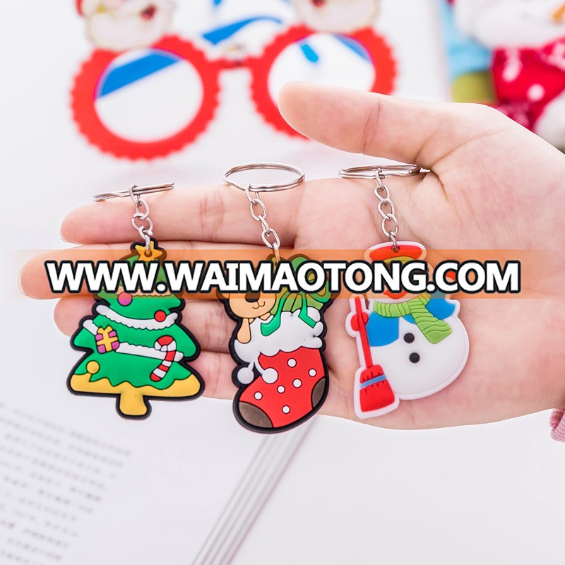 Wholesale Christmas gifts Christmas socks shape key ring custom silicon key chain